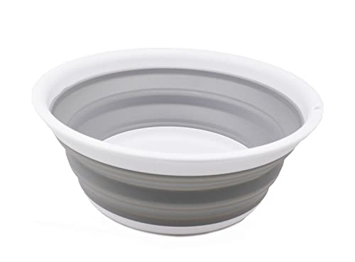 SAMMART 5.5L (1.45 Gallon) Set of 2 Collapsible Tub - Foldable Dish Tub - Portable Washing Basin - Space Saving Plastic Washtub