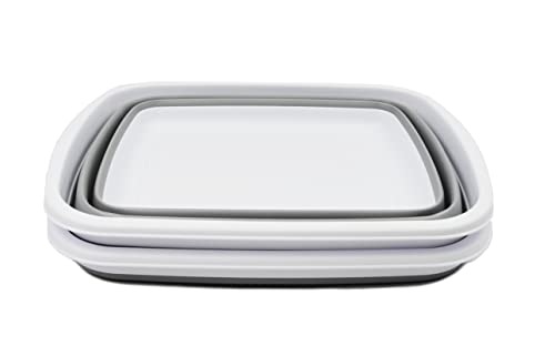 SAMMART 10L Collapsible Tub - Foldable Dish Tub - Portable Washing Basin - Space Saving Plastic Washtub