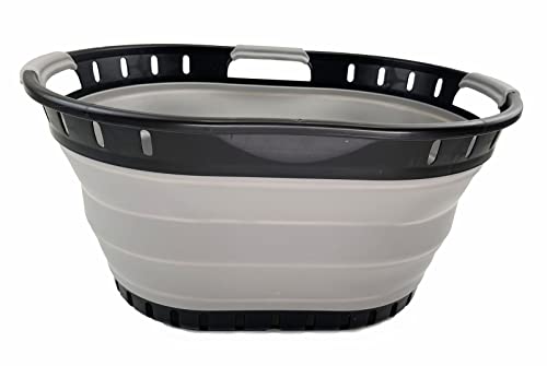 SAMMART 25L Collapsible Plastic Laundry Basket - Foldable Pop Up Storage Container/Organizer - Portable Washing Tub - Space Saving Hamper/Basket