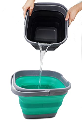 SAMMART 10L Collapsible Rectangular Handy Basket/Bucket