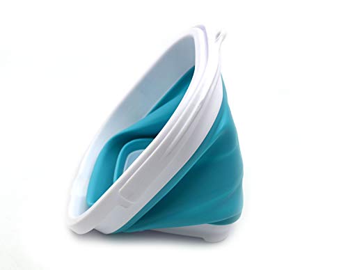 SAMMART Set of 2-2.6L Super Mini Sqare Collapsible Plastic Bucket - Foldable Square Tub - Portable Fishing Water Pail - Space Saving Outdoor Waterpot