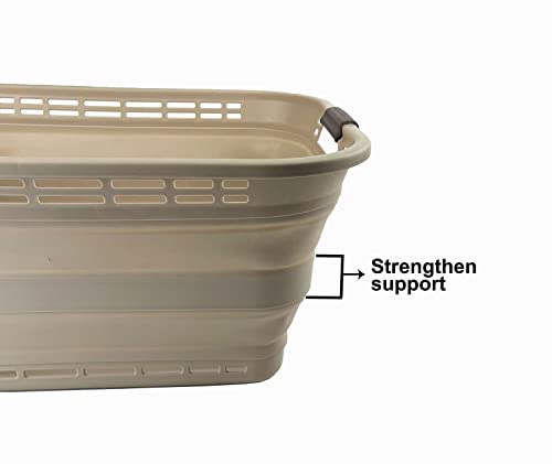 SAMMART 42L Collapsible Plastic Laundry Basket - Foldable Pop Up Storage Container/Organizer - Portable Washing Tub - Space Saving Hamper/Basket