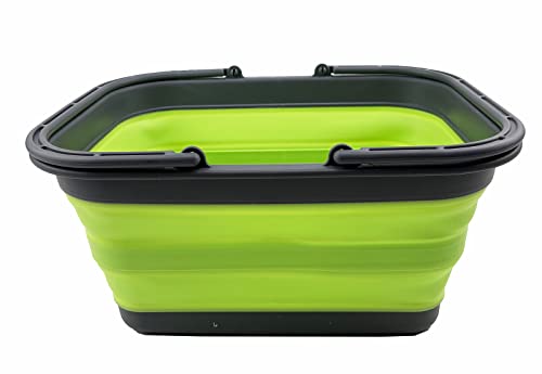 New SAMMART 12L Collapsible Tub with Handle - Portable Outdoor Picnic Basket/Crater - Foldable Shopping Bag - Space Saving Storage Container