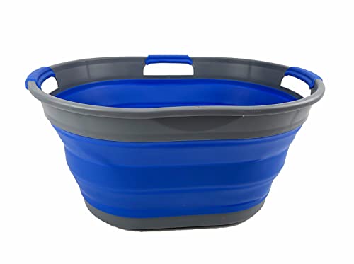 SAMMART 25L Collapsible Plastic Laundry Basket - Foldable Pop Up Storage Container/Organizer - Portable Washing Tub - Space Saving Hamper/Basket