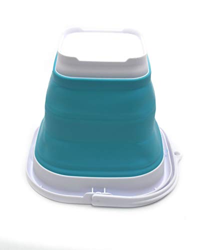 SAMMART Set of 2-2.6L Super Mini Sqare Collapsible Plastic Bucket - Foldable Square Tub - Portable Fishing Water Pail - Space Saving Outdoor Waterpot