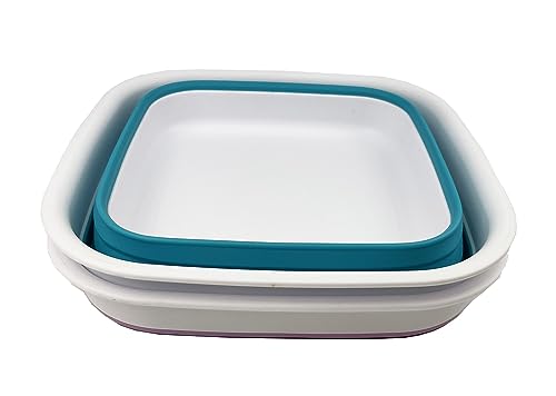 SAMMART 8L Collapsible Tub - Foldable Dish Tub - Portable Washing Basin - Space Saving Plastic Washtub
