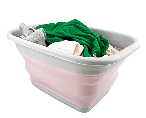 SAMMART 25L Collapsible Laundry Basket/Tub - Foldable Storage Container/Organizer - Portable Washing Bin - Space Saving Hamper, Water Capacity: 19L