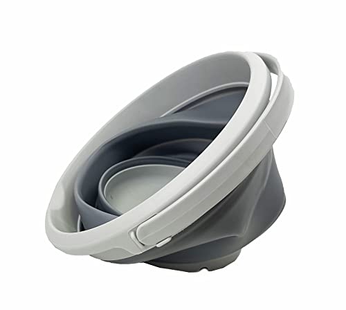 SAMMART 5.5L Collapsible Plastic Bucket with Lid - Foldable Round Tub with Lid - Portable Fishing Water Pail - Space Saving Outdoor Waterpot.