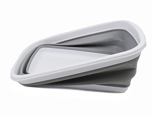SAMMART 10L Collapsible Tub - Foldable Dish Tub - Portable Washing Basin - Space Saving Plastic Washtub