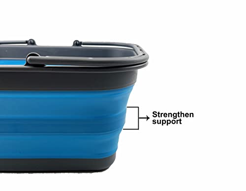 New SAMMART 12L Collapsible Tub with Handle - Portable Outdoor Picnic Basket/Crater - Foldable Shopping Bag - Space Saving Storage Container