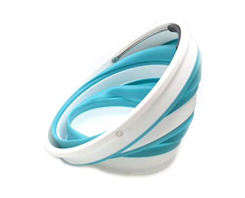 SAMMART Collapsible Plastic Bucket - Foldable Round Tub - Portable Fishing Water Pail - Space Saving Outdoor Waterpot, size 31cm dia