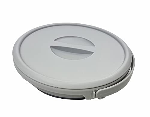 SAMMART 5.5L Collapsible Plastic Bucket with Lid - Foldable Round Tub with Lid - Portable Fishing Water Pail - Space Saving Outdoor Waterpot.