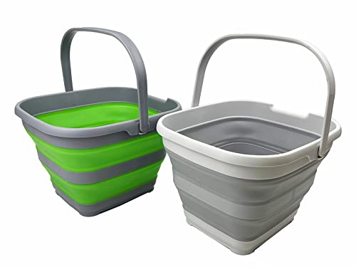 SAMMART 10L Collapsible Rectangular Handy Basket/Bucket