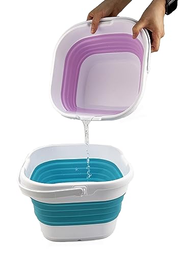 SAMMART 9.5L Collapsible Rectangular Handy Basket/Bucket