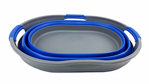 SAMMART 25L Collapsible Plastic Laundry Basket - Foldable Pop Up Storage Container/Organizer - Portable Washing Tub - Space Saving Hamper/Basket