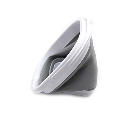 SAMMART Set of 2-2.6L Super Mini Sqare Collapsible Plastic Bucket - Foldable Square Tub - Portable Fishing Water Pail - Space Saving Outdoor Waterpot