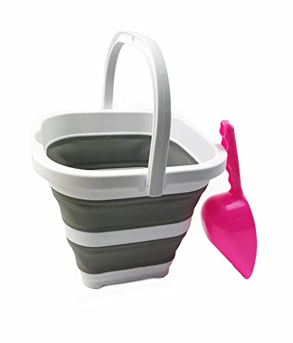 SAMMART 2 pcs. Camping Set : Collapsible Bucket + Portable Dishpan with Draining Plug