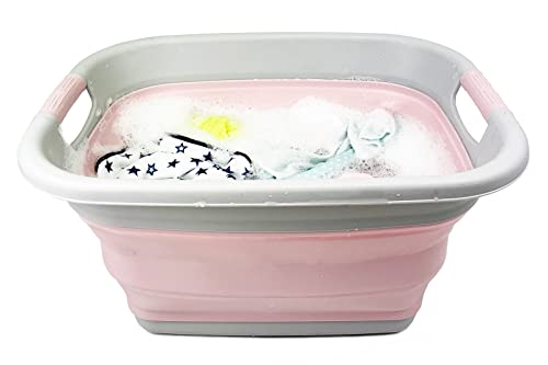 SAMMART 25L Collapsible Laundry Basket/Tub - Foldable Storage Container/Organizer - Portable Washing Bin - Space Saving Hamper, Water Capacity: 19L