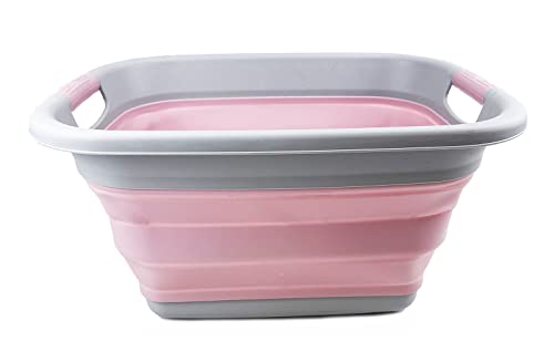 SAMMART 25L Collapsible Laundry Basket/Tub - Foldable Storage Container/Organizer - Portable Washing Bin - Space Saving Hamper, Water Capacity: 19L