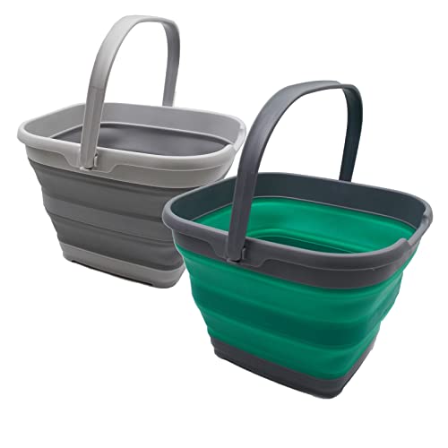 SAMMART 10L Collapsible Rectangular Handy Basket/Bucket