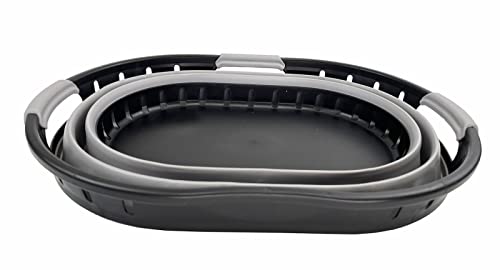SAMMART 25L Collapsible Plastic Laundry Basket - Foldable Pop Up Storage Container/Organizer - Portable Washing Tub - Space Saving Hamper/Basket
