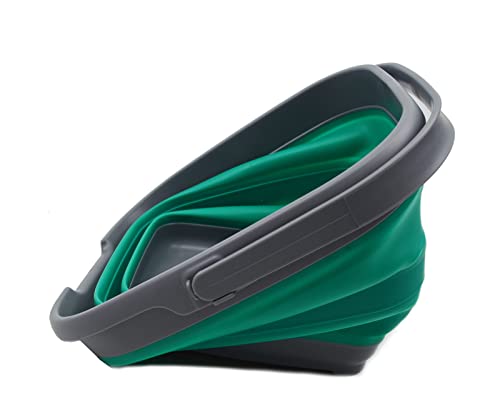 SAMMART 10L Set of 2 Collapsible Plastic Rectangular Handy Basket/Bucket