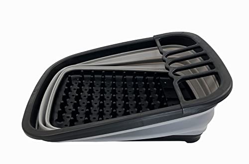 SAMMART 8L Collapsible Plastic Dish Drainer - Foldable Drying Rack - Portable Dinnerware Organizer - Space Saving Kitchen Storage Tray