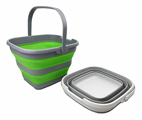 SAMMART 10L Collapsible Rectangular Handy Basket/Bucket