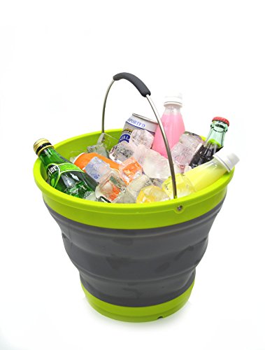 SAMMART 10L Collapsible Plastic Bucket - Foldable Round Tub - Portable Fishing Water Pail - Space Saving Outdoor Waterpot,