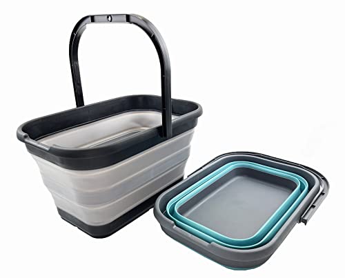 SAMMART 12L Collapsible Rectangular Handy Basket/Bucket