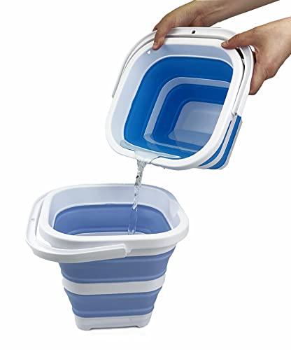 SAMMART 5L Collapsible Rectangular Handy Basket/Bucket