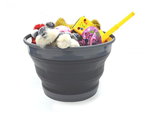 SAMMART 12L Collapsible Round Tub - Foldable Storage Container/Organizer - Portable Washing Bin - Space Saving Laundry Hamper/Basket - Collapsible Washing-up Bucket