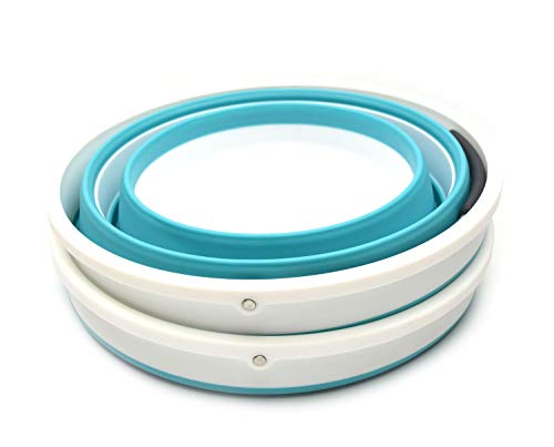 SAMMART Collapsible Plastic Bucket - Foldable Round Tub - Portable Fishing Water Pail - Space Saving Outdoor Waterpot, size 31cm dia