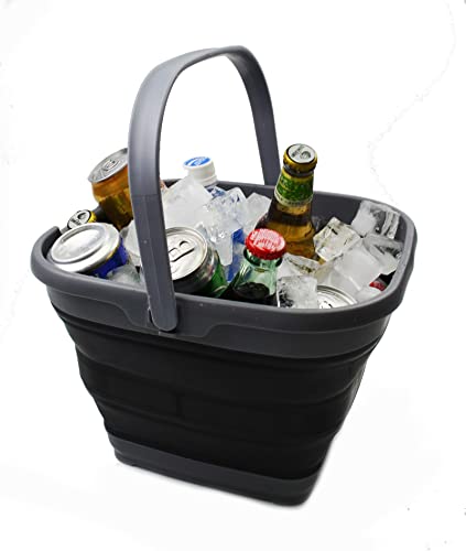 SAMMART 10L Collapsible Rectangular Handy Basket/Bucket