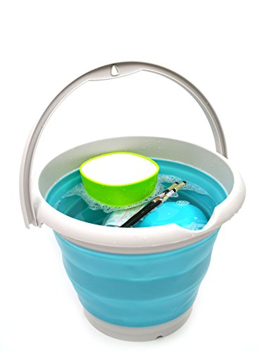 SAMMART 10L Collapsible Plastic Bucket - Foldable Round Tub - Portable Fishing Water Pail size 33cm dia