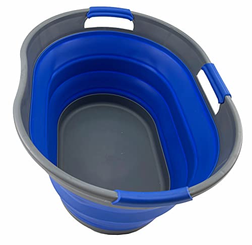 SAMMART 25L Collapsible Plastic Laundry Basket - Foldable Pop Up Storage Container/Organizer - Portable Washing Tub - Space Saving Hamper/Basket