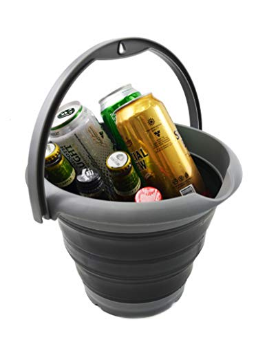 SAMMART 5L Collapsible Plastic Bucket - Foldable Round Tub - Portable Fishing Water Pail - Space Saving Outdoor Waterpot, size 27cm dia