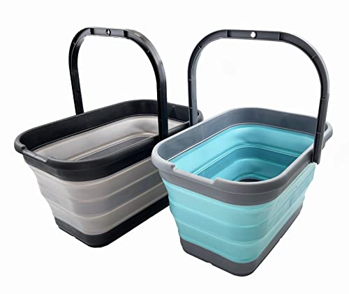 SAMMART 12L Collapsible Rectangular Handy Basket/Bucket