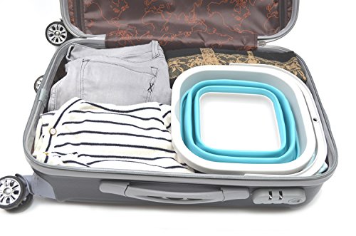 SAMMART 5L Square Collapsible Plastic Bucket - Foldable Square Tub - Portable Fishing Water Pail - Space Saving Outdoor Waterpot