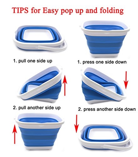 SAMMART 10.6L Collapsible Rectangular Handy Basket/Bucket
