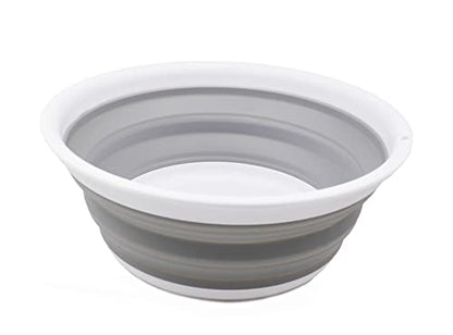 SAMMART 5.5L (1.45 Gallon) Set of 2 Collapsible Tub - Foldable Dish Tub - Portable Washing Basin - Space Saving Plastic Washtub