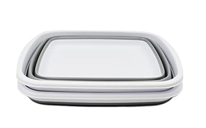 SAMMART 10L Collapsible Tub - Foldable Dish Tub - Portable Washing Basin - Space Saving Plastic Washtub
