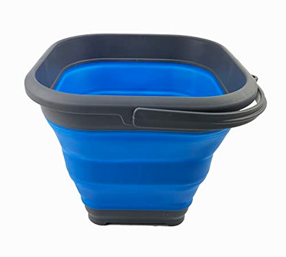 SAMMART 5.5L Collapsible Square Handy Bucket/Foldable Square Water Pail/Portable Tub with Handle