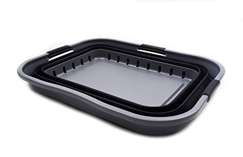 SAMMART 42L Collapsible Plastic Laundry Basket - Foldable Pop Up Storage Container/Organizer - Transportable Washing Tub - Space Saving Hamper/Basket