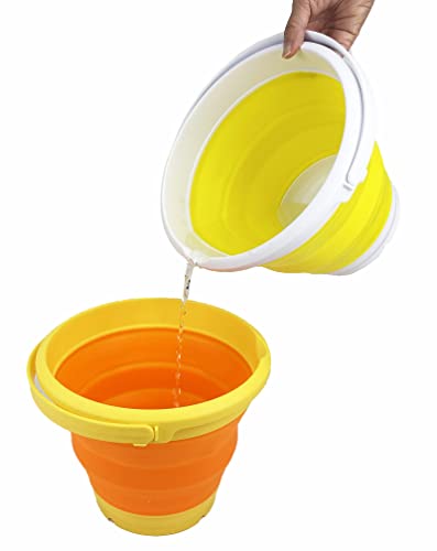 SAMMART 5.5L Collapsible Plastic Bucket - Foldable Round Tub - Portable Fishing Water Pail - Space Saving Outdoor Waterpot.