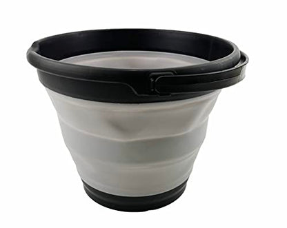 SAMMART 10L Collapsible Plastic Bucket - Foldable Round Tub - Portable Fishing Water Pail - Space Saving Outdoor Waterpot. Size 31cm Dia