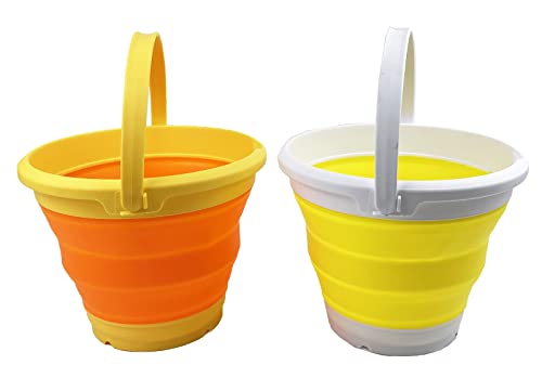 SAMMART 5.5L Collapsible Plastic Bucket - Foldable Round Tub - Portable Fishing Water Pail - Space Saving Outdoor Waterpot.