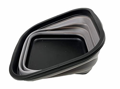 SAMMART 5.5L Collapsible Tub - Foldable Dish Tub - Portable Washing Basin - Space Saving Plastic Washtub (Black/Alloy Grey)
