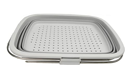 SAMMART 8L Expandable & Collapsible Plastic Dish Drainer - Foldable Drying Rack - Portable Dinnerware Organizer - Space Saving