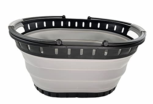 SAMMART 25L Collapsible Plastic Laundry Basket - Foldable Pop Up Storage Container/Organizer - Portable Shopping Basket - Space Saving Hamper